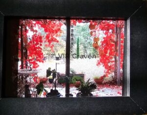 Tableau of Tranquility (through lounge window scene) $45 L 18 c x H 13 cm Col DSLR photo
